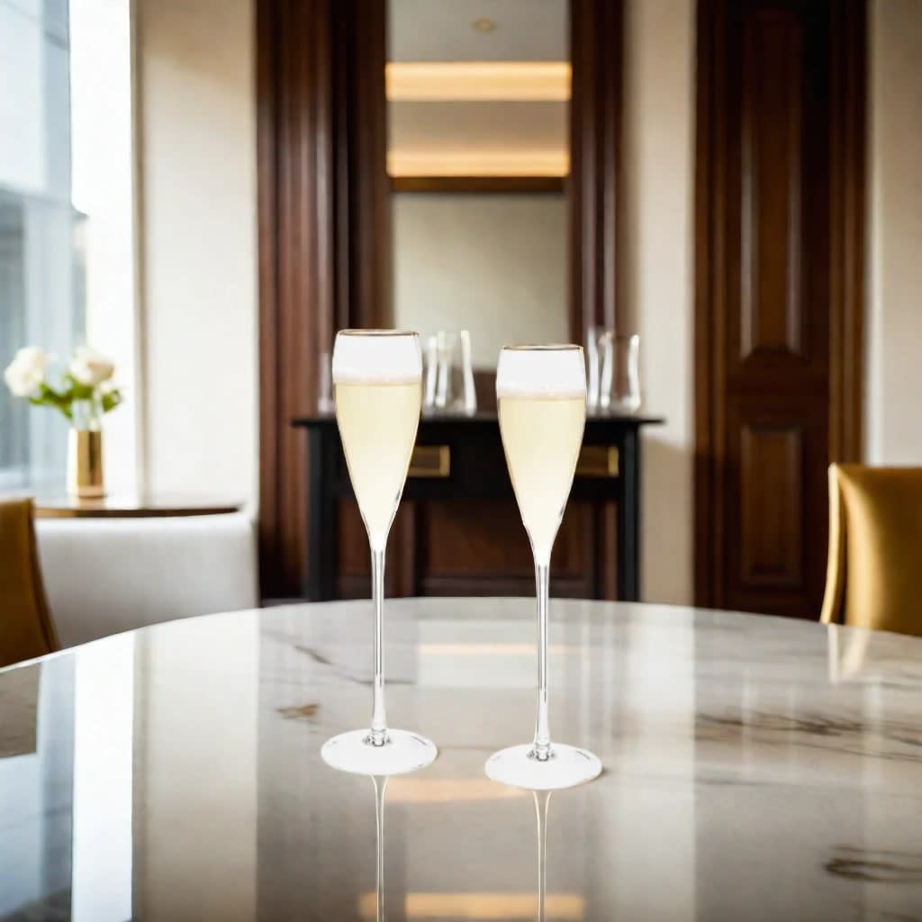 Gold-Rim Tapered Champagne Flutes Set - 8 oz