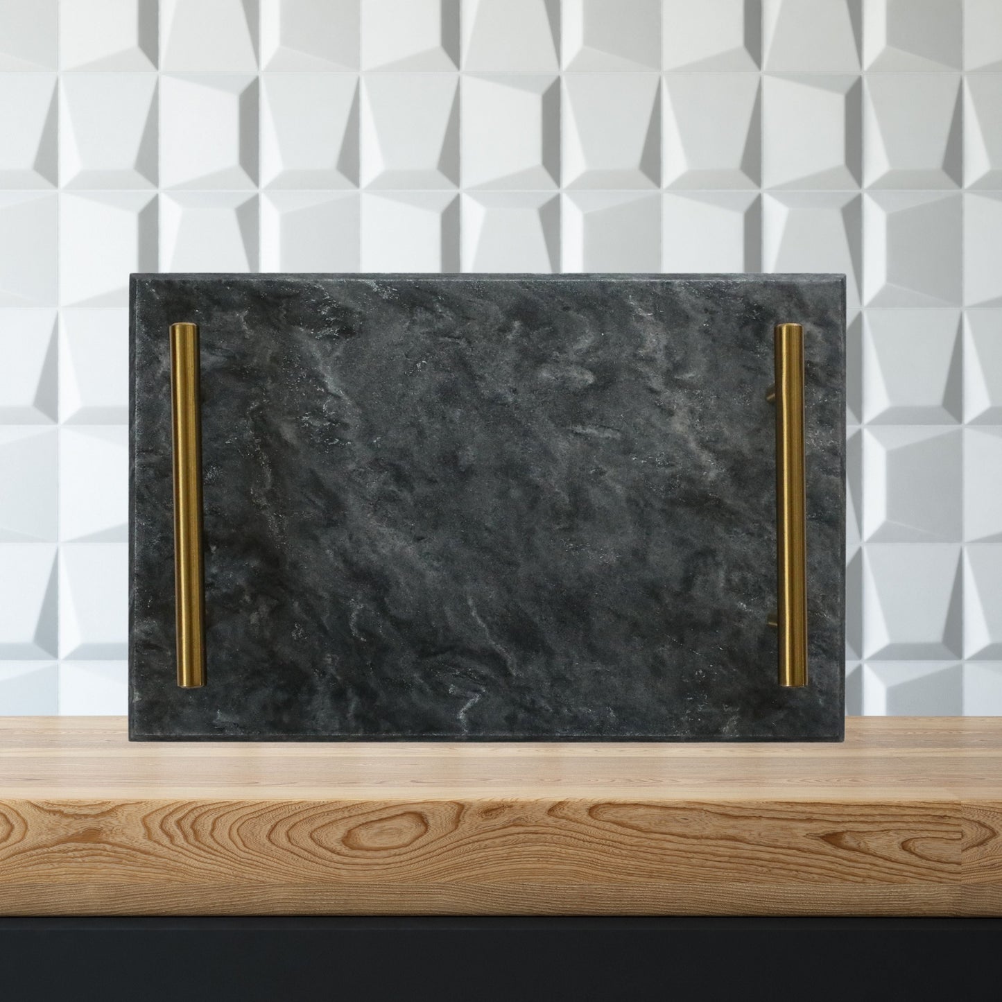 Black Marble Board with Gold Handles