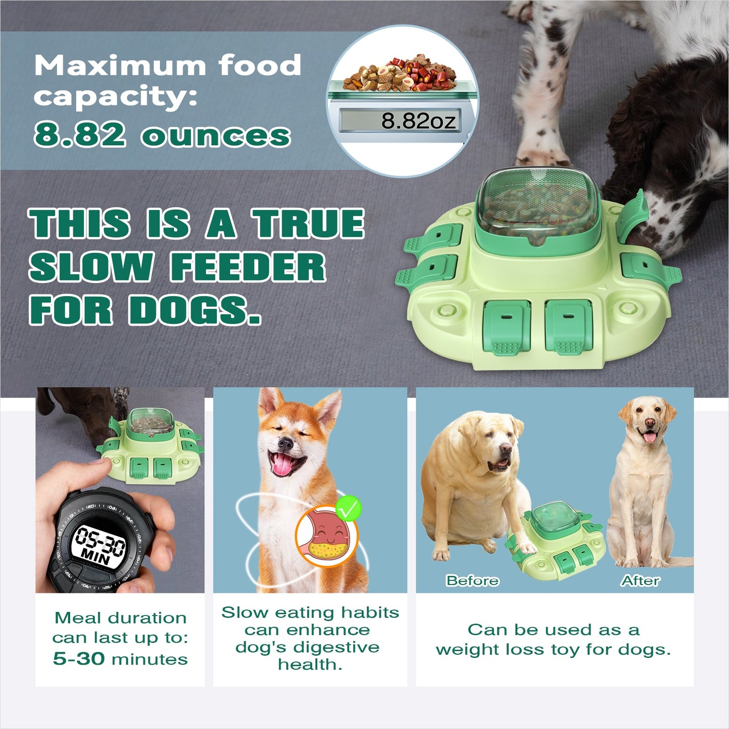 KADTC 2 Levels of Challenge Dog Puzzle Toy for Small/Medium/Large Dogs Treat Puzzles Feeder Food Dispenser Slow Enrichment Feeding Puppy Mental Stimulation Toys Brain Game Christmas & New Year Gift
