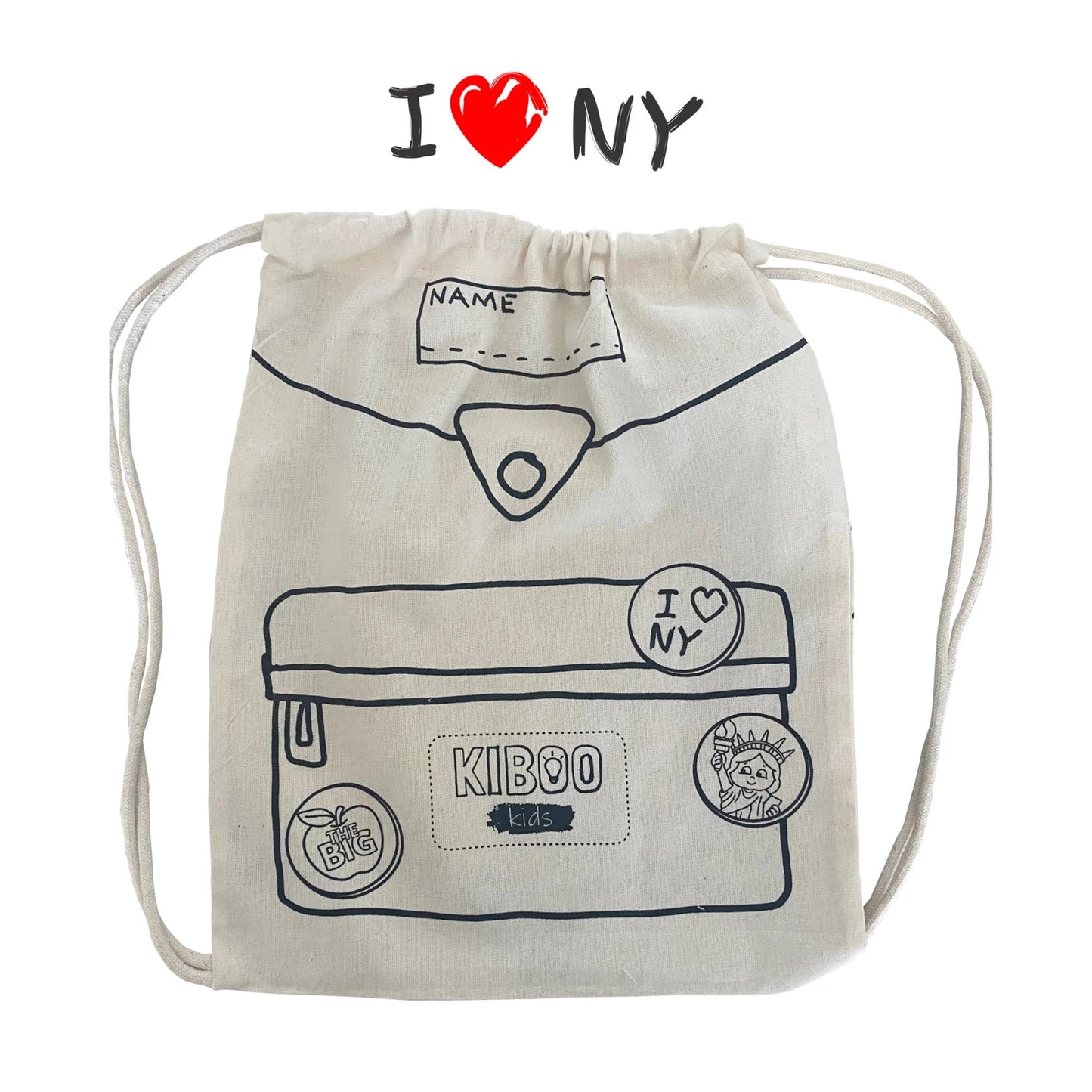 Drawstring Backpack for Coloring - I Love NY