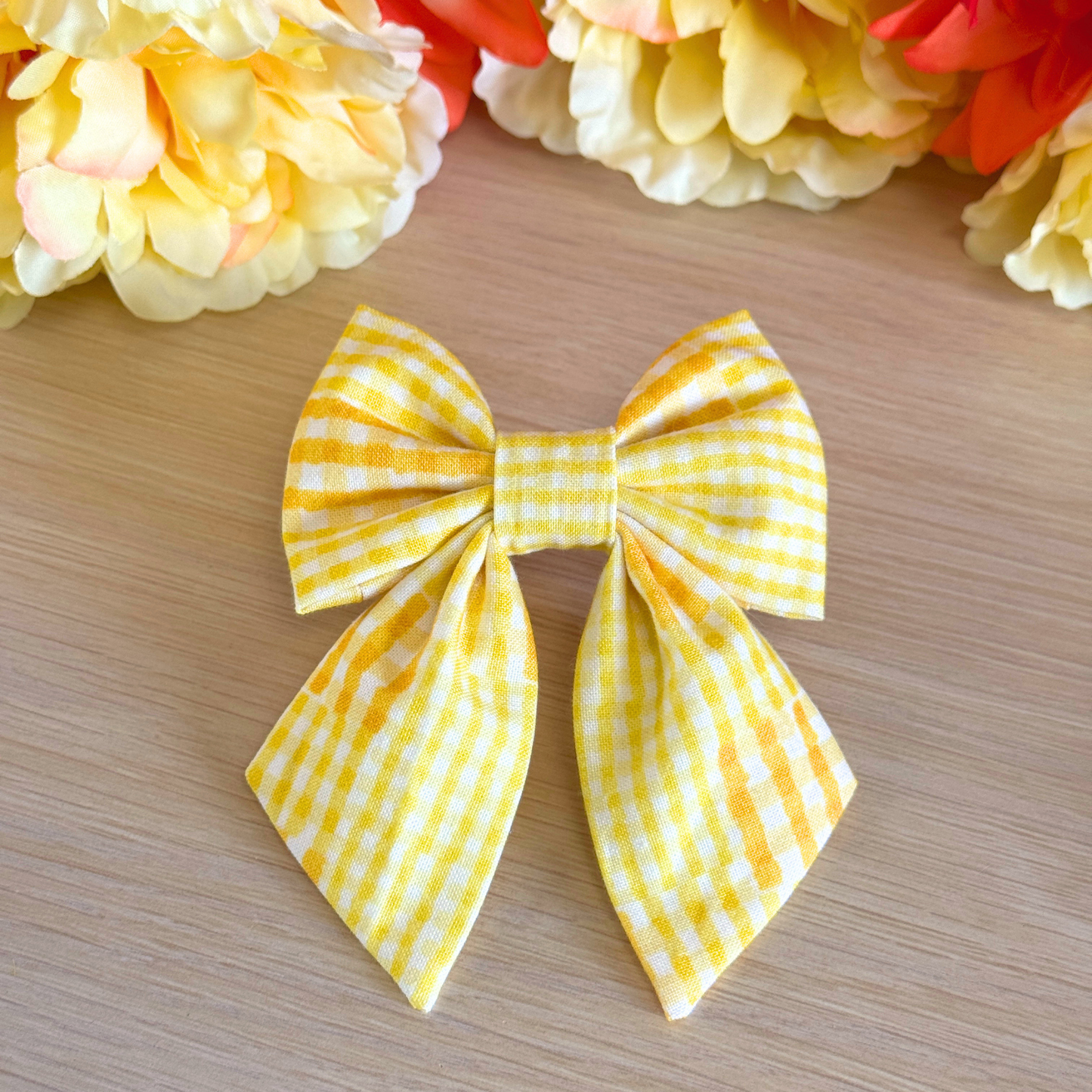 Buttercup Gingham Sailor Bow