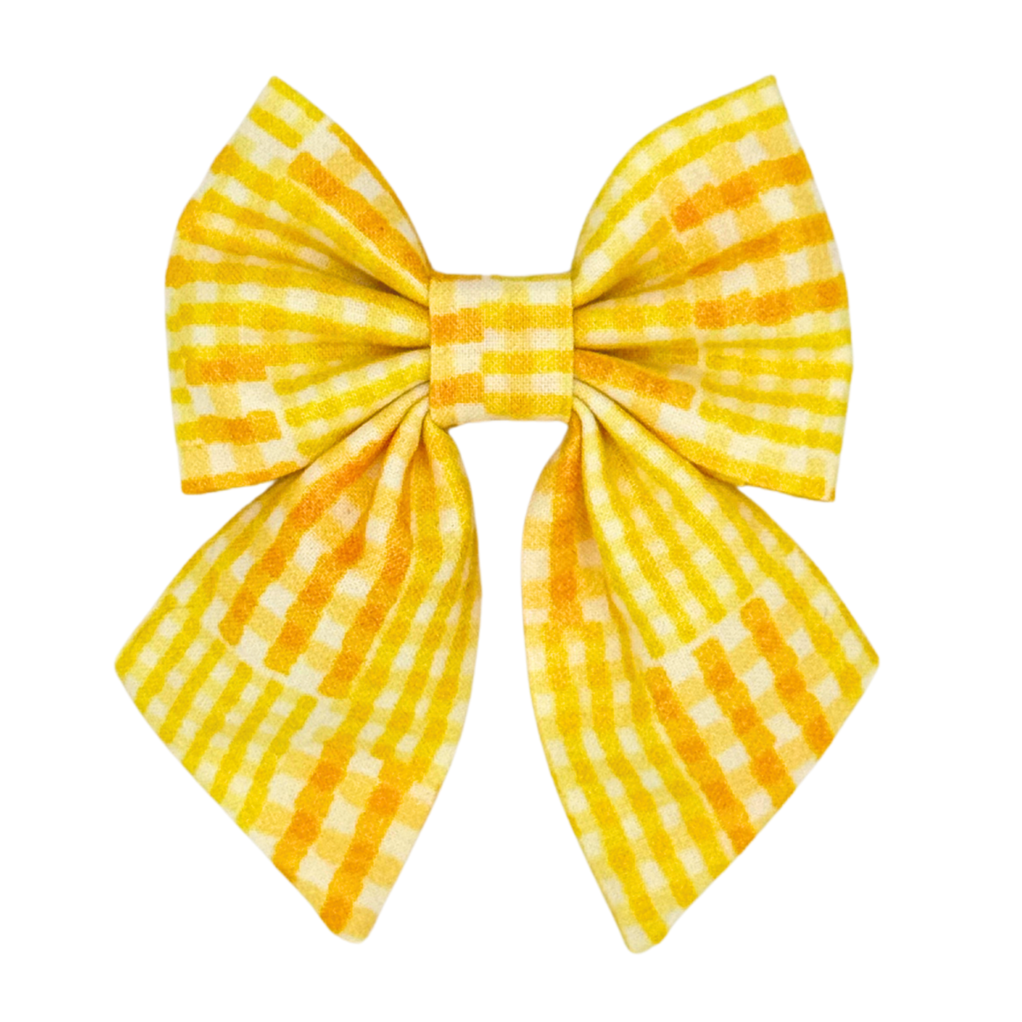 Lemon Gingham Sailor Bow