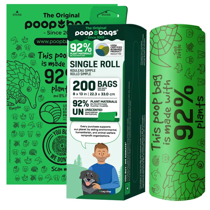 The Original Poop Bags® 92% Plants 200 Dog Waste Poop Bags