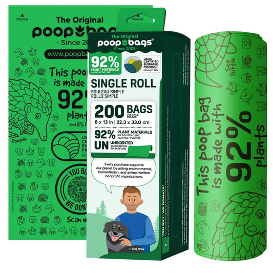 The Original Poop Bags® 92% Plants 200 Dog Waste Poop Bags