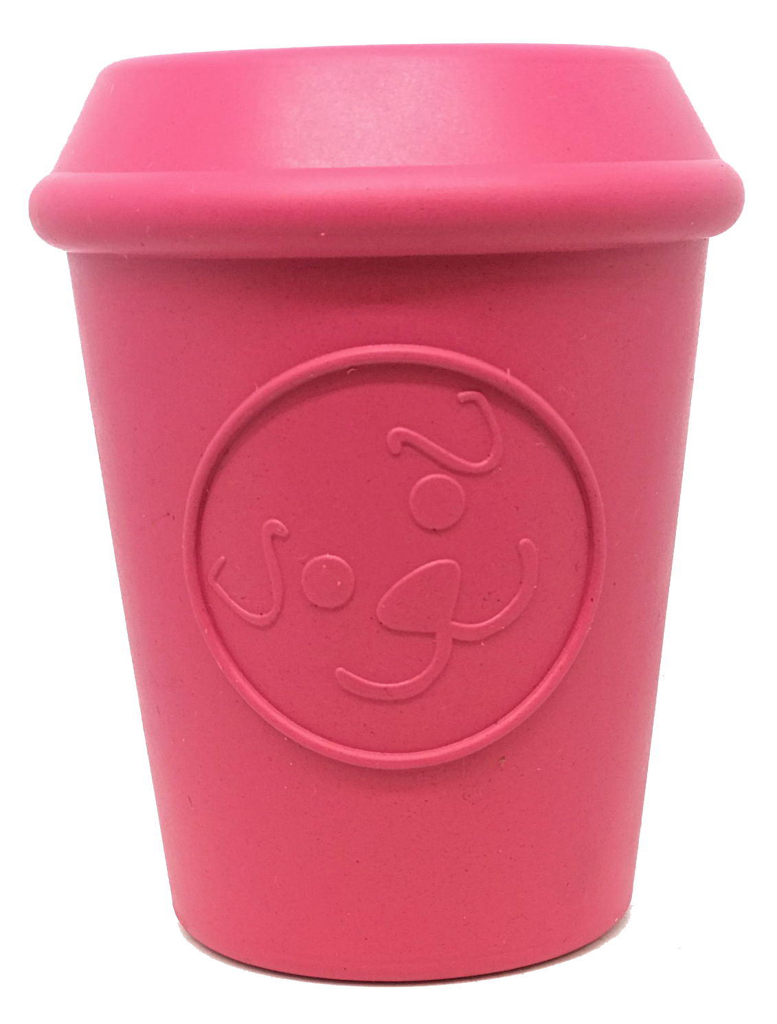Coffee Cup Durable Rubber Chew Toy and Treat Dispenser - pink - SodaPup/True Dogs, LLC