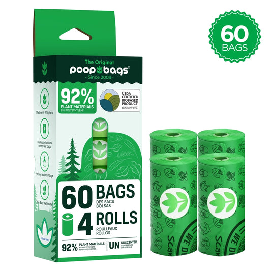 The Original Poop Bags® 92% Plants 60 Dog Waste Bags in Roll