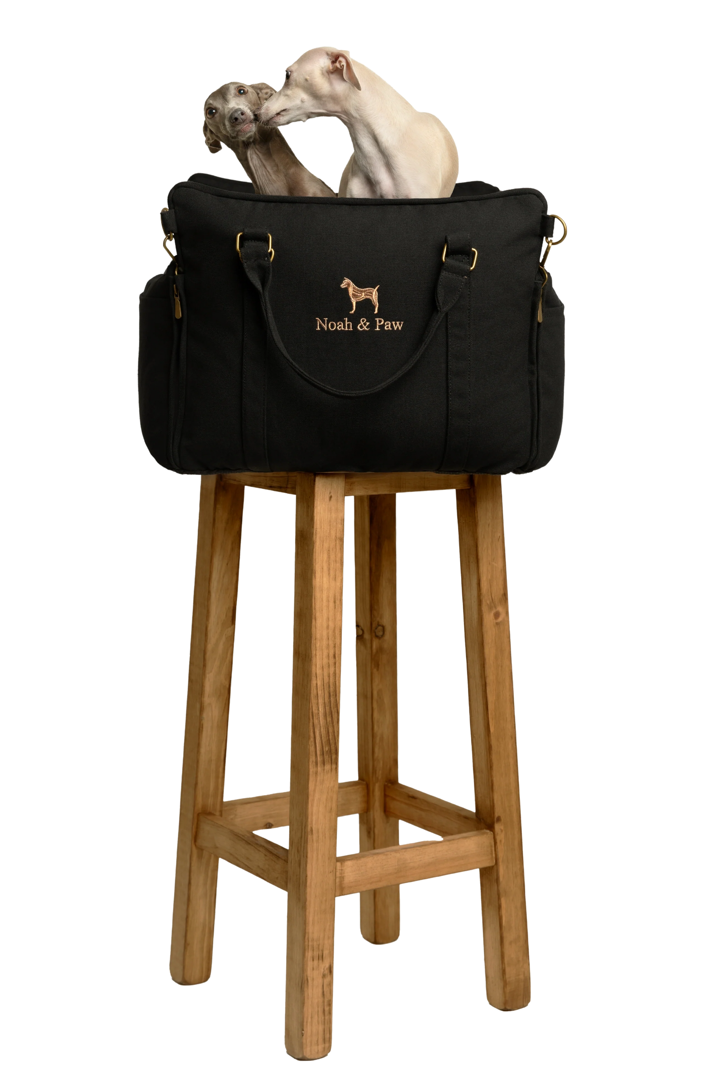 Dog Car Seat Carrier Orthopedic Crushed Foam, Black, Canvas
