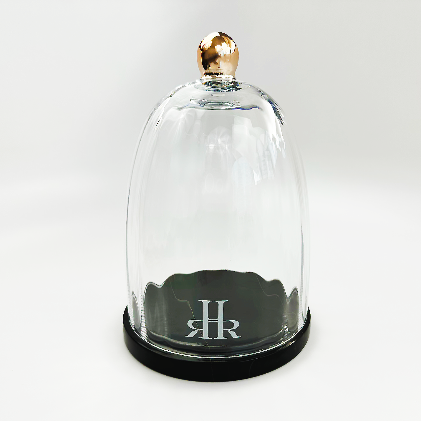Luxury Crystal Cloche With Black Saint Laurent Marble