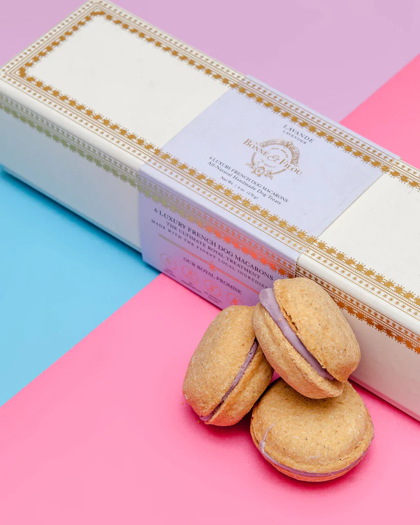 Lavender Macarons Dog Treat Box
