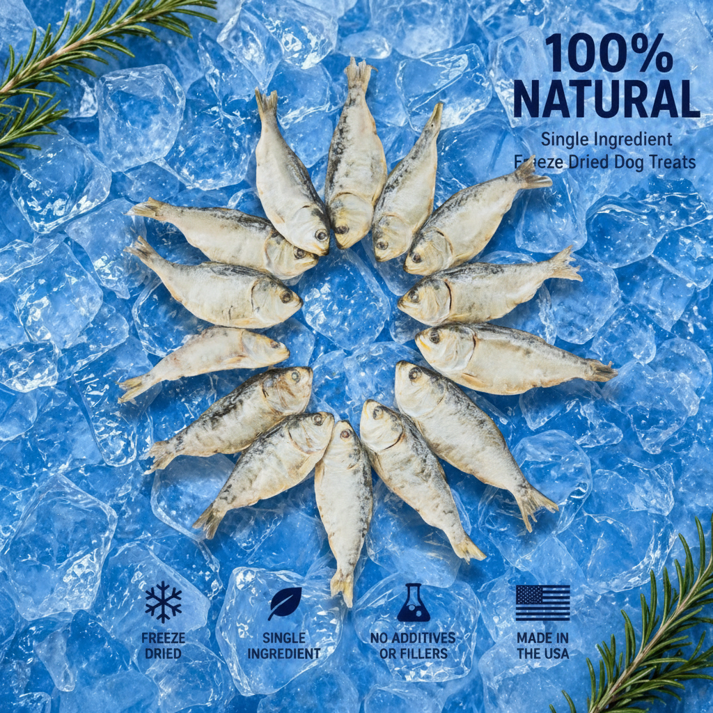 Freeze-Dried Baby Menhaden Dog Treats