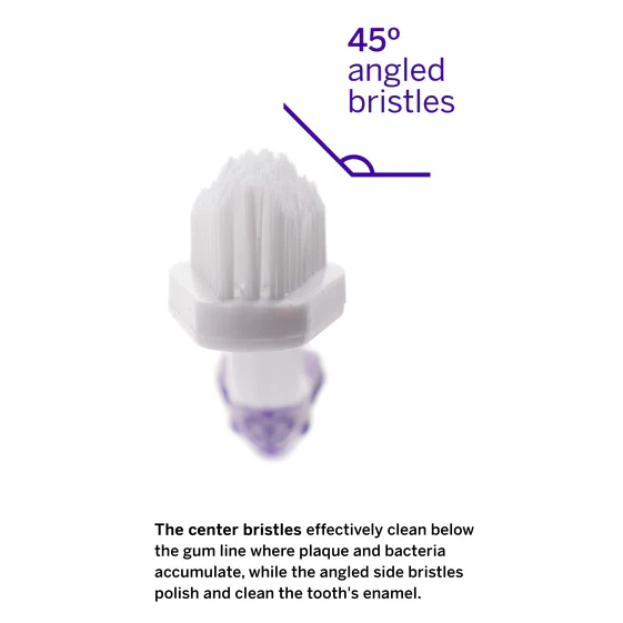 Professional Pet Toothbrush - Patented 45° Dual-Ended Brush Head