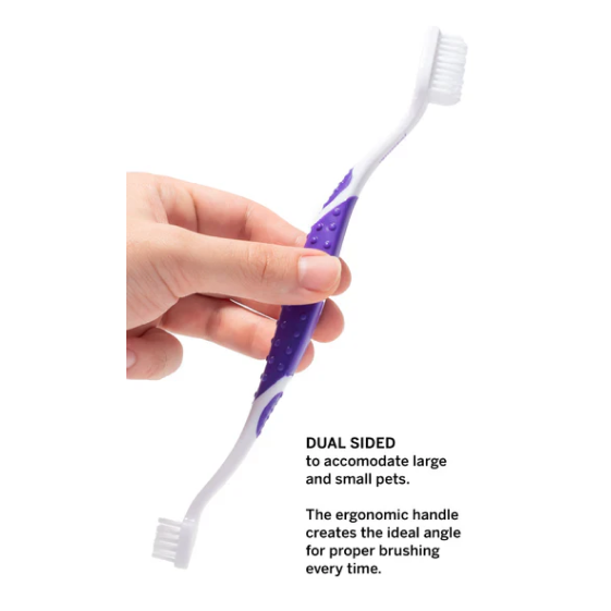 Professional Pet Toothbrush - Patented 45° Dual-Ended Brush Head