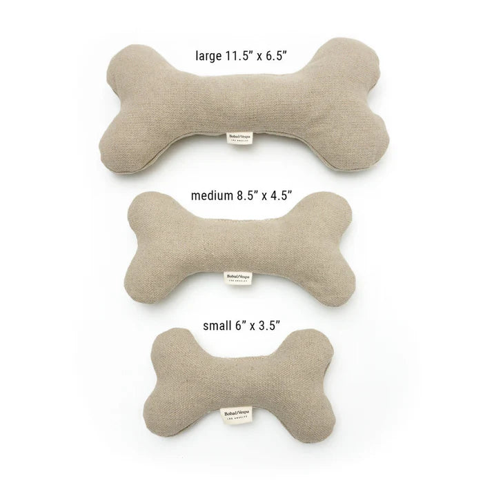 Plush Hemp Dog Bone Toy for Gentle Chewers