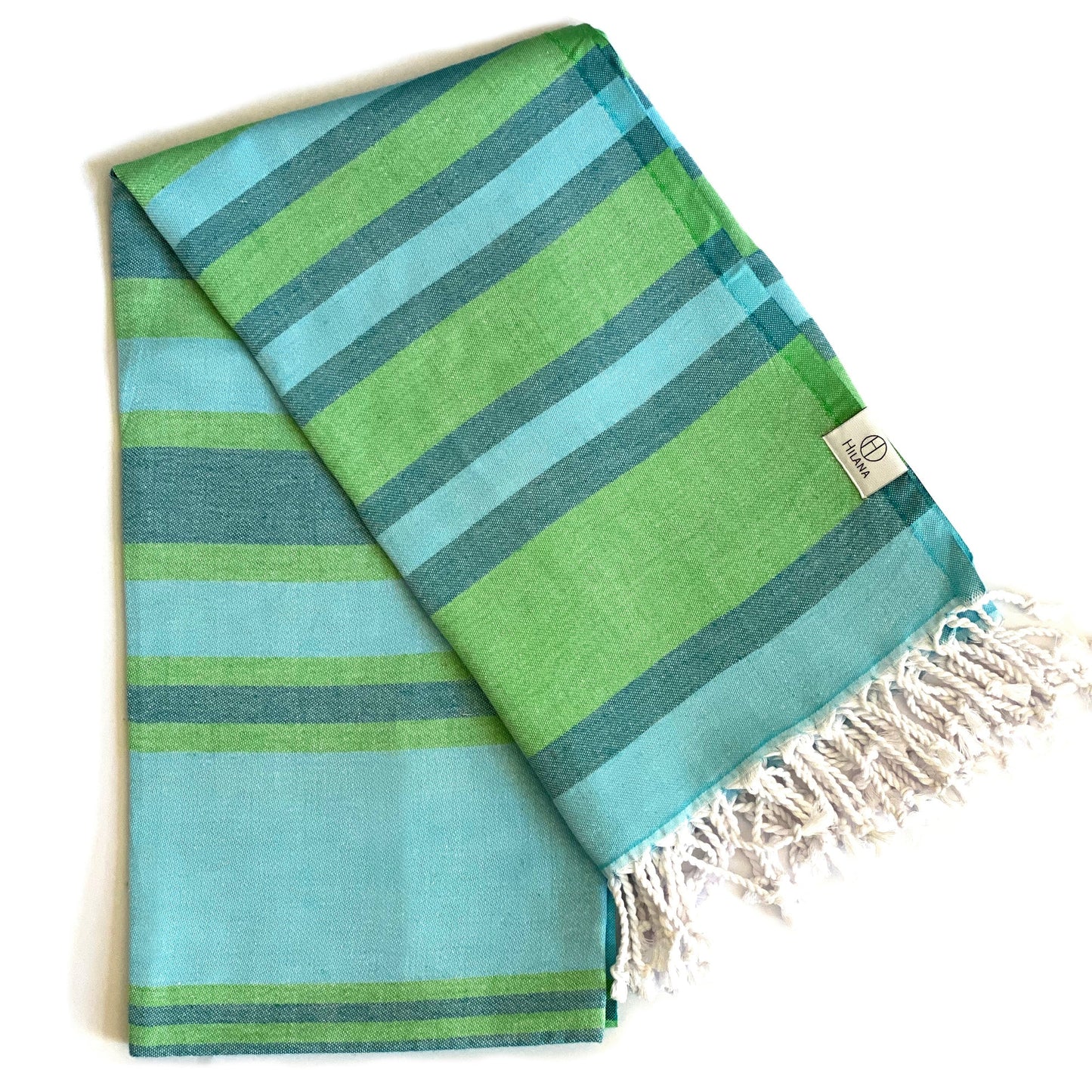 Samara Striped Sustainable Turkish Towel Green
