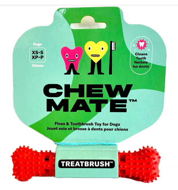 Natural Rubber Bone Toothbrush Toy for Small Dogs and Puppies (Box of 8)