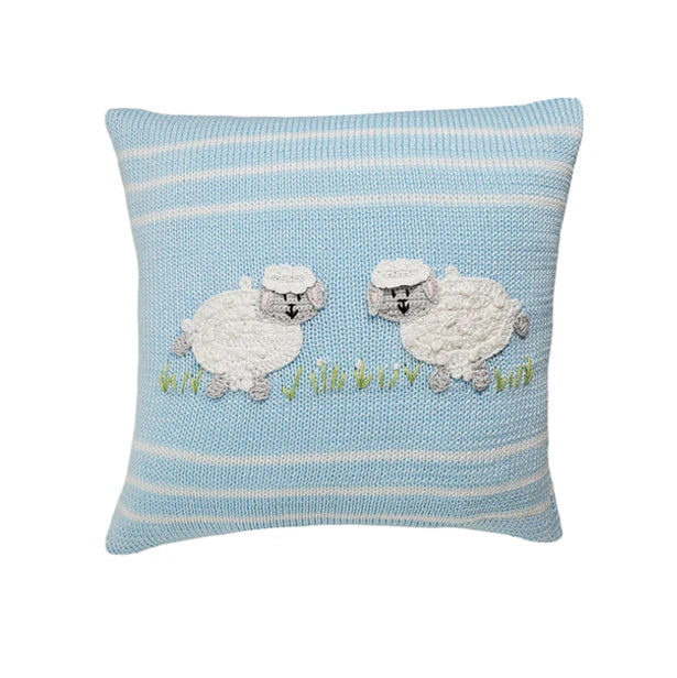 Lamb 10" Pillow, Blue