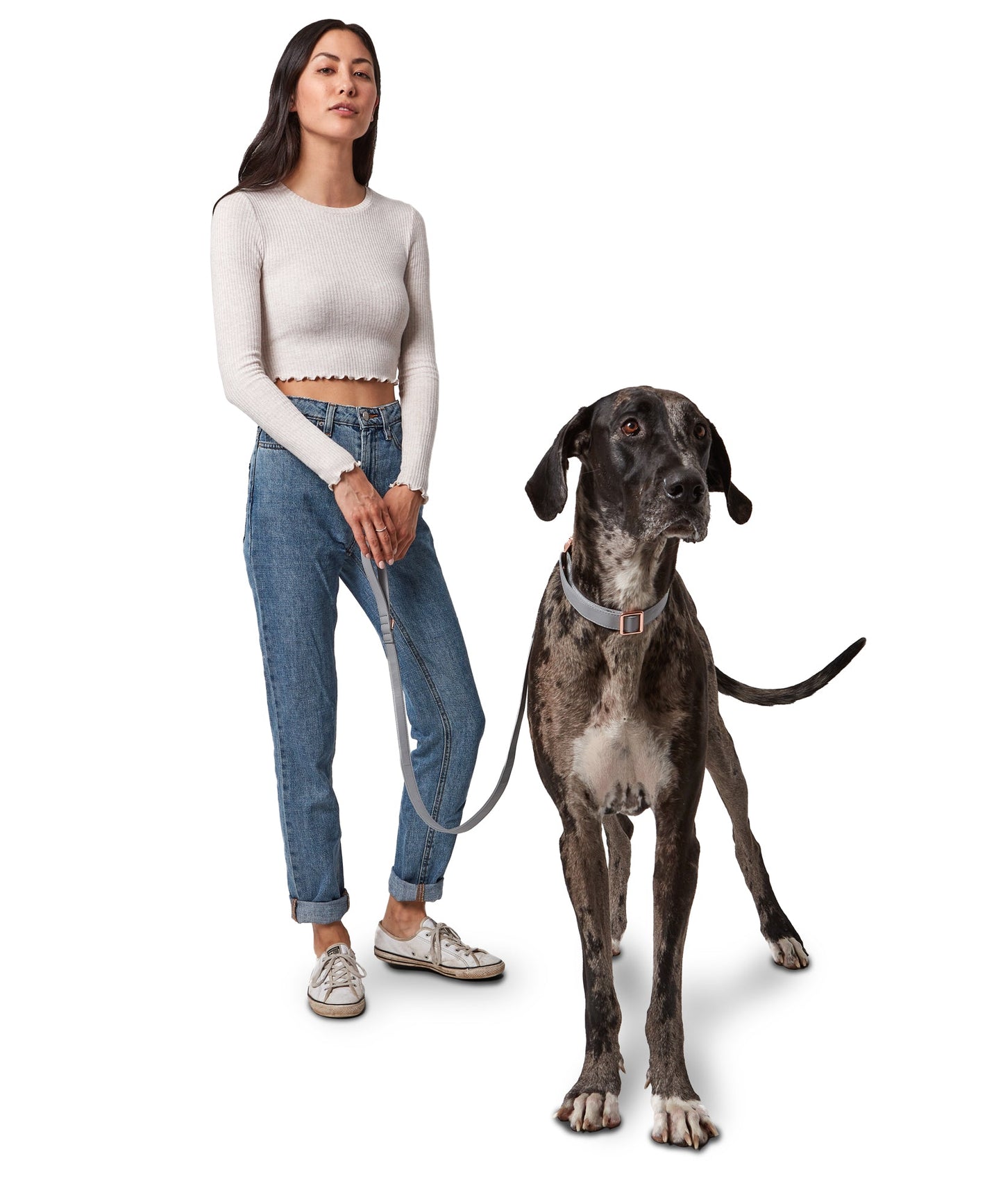 Vegan Leather Collar - Grey