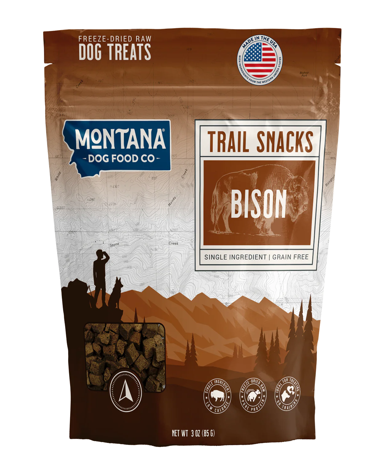 Bison Liver Freeze-Dried Raw Trail Snacks (Treats) for Dogs 3oz