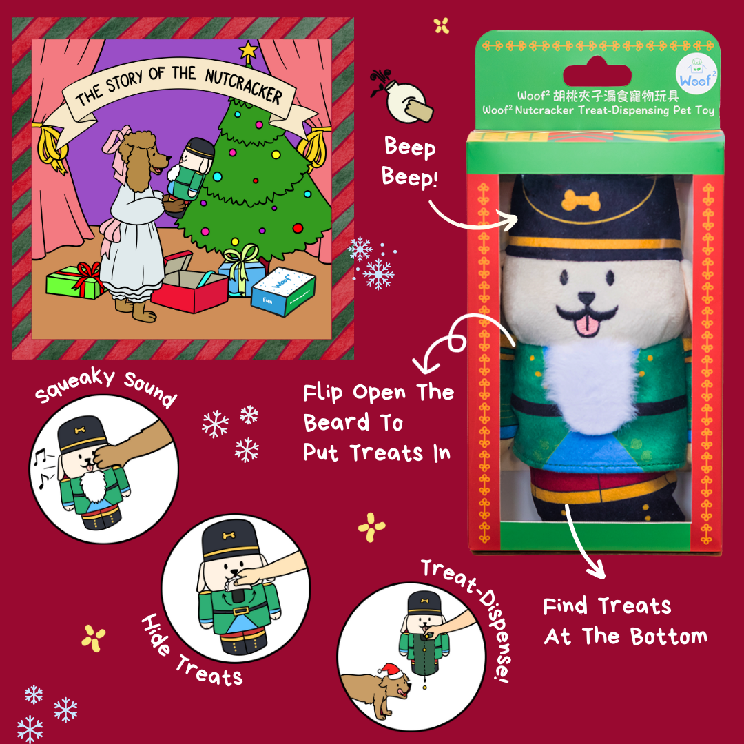 Woof² Nutcracker Treat-Dispensing Pet Toy
