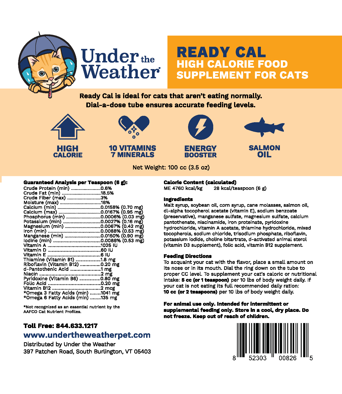 Ready Cal™ High-Calorie Supplement For Cats - 100cc
