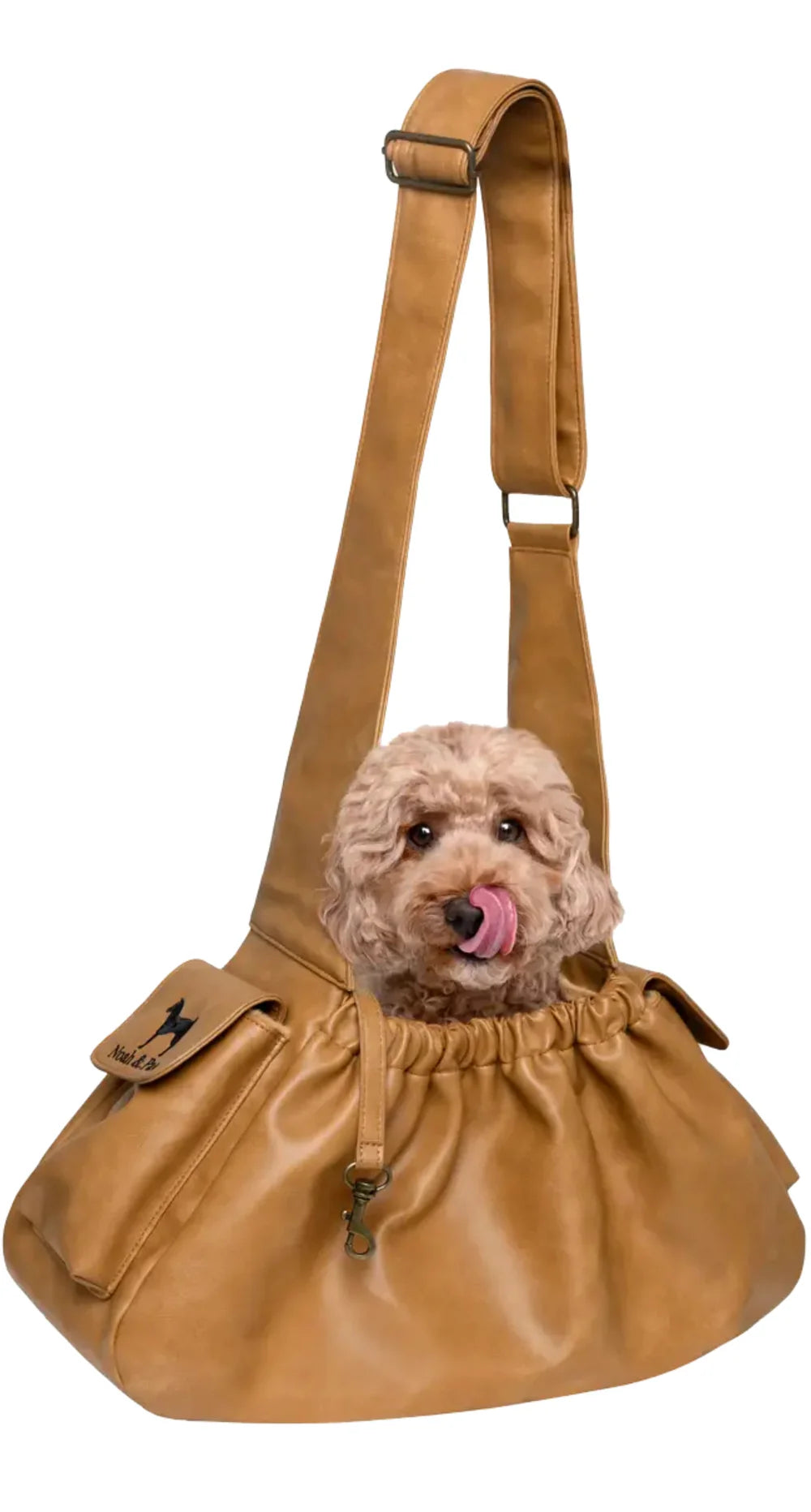 Vegan Leather Pet sling Carrier, Ruffle Style