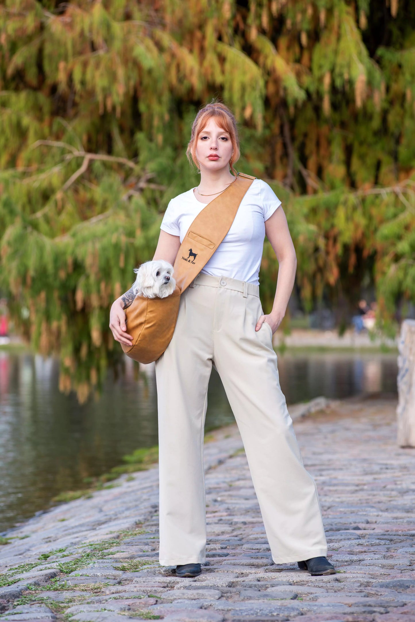 Vegan Leather Pet sling Carrier 3x Safety