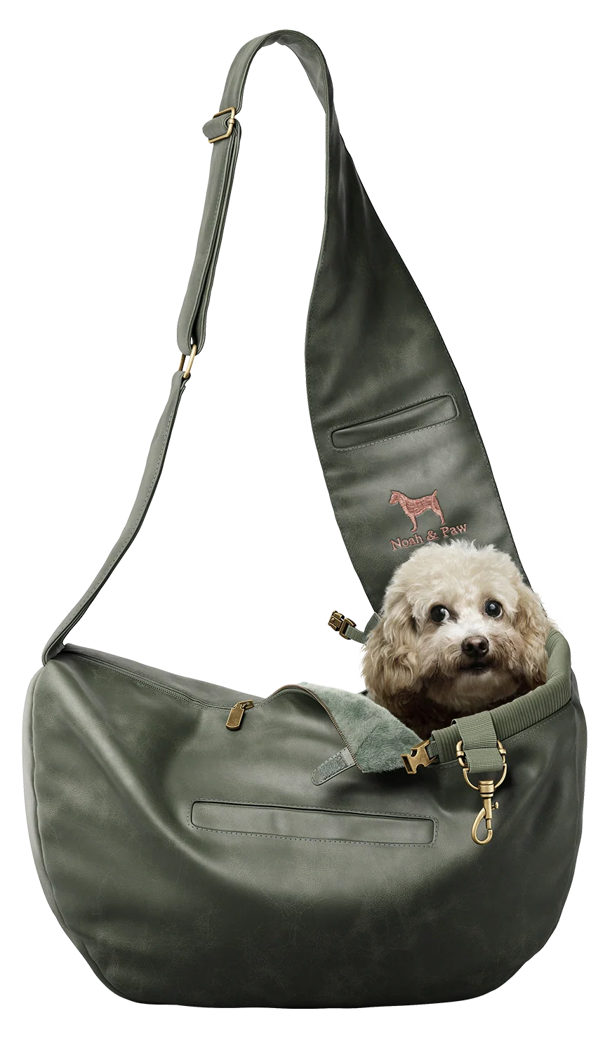 Zipper Style Dog Sling Carrier - Dark Green