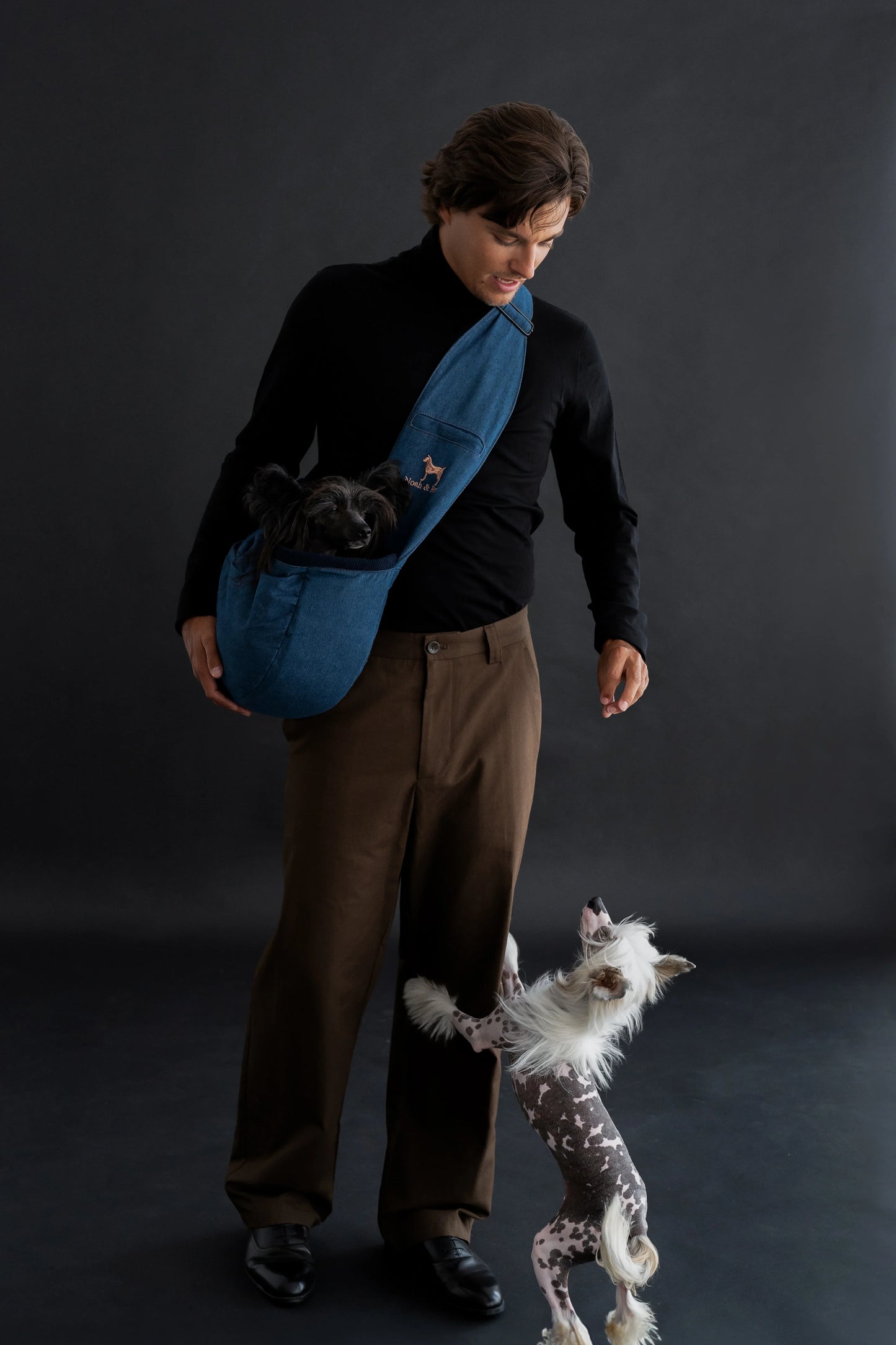 Premium Denim Pet sling Carrier 3x Safety