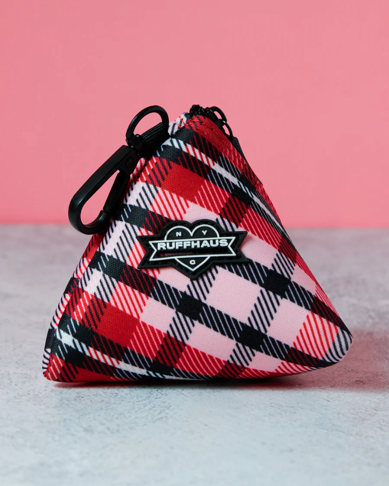 Puppy Love Plaid Poop Bag Holder