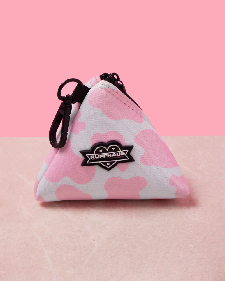 Pink Moo'd Poop Bag Holder