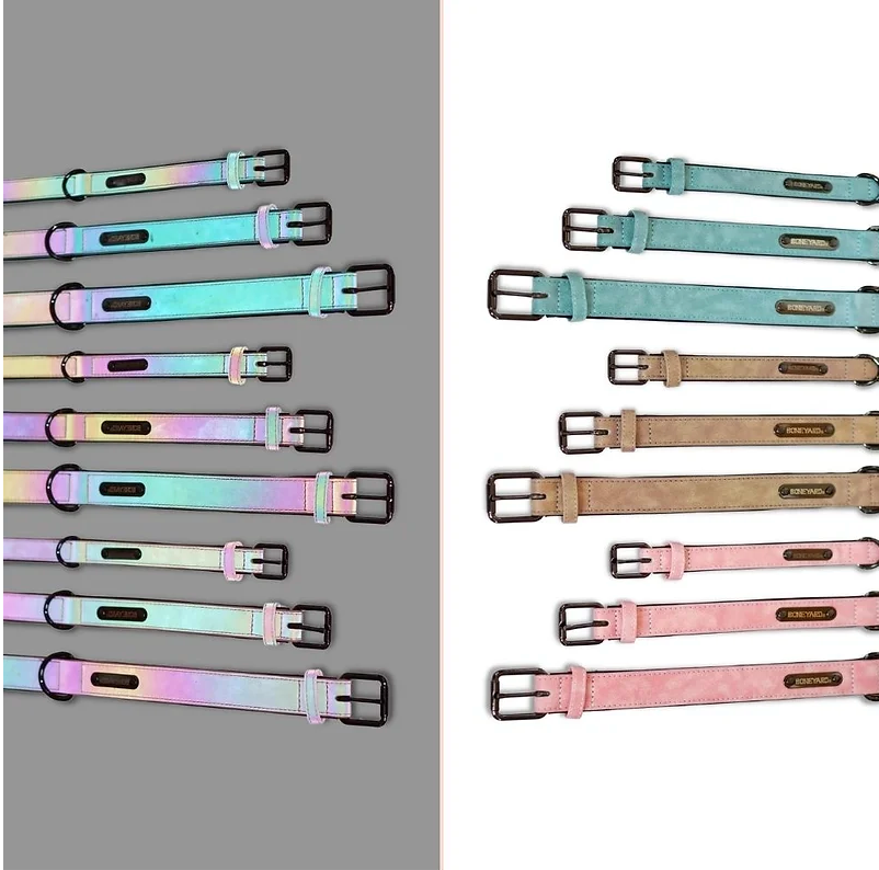 Lumi-Leather Collar - Blue