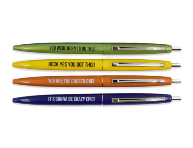 Ridiculously Motivational Pen Set of 4 in Multicolor