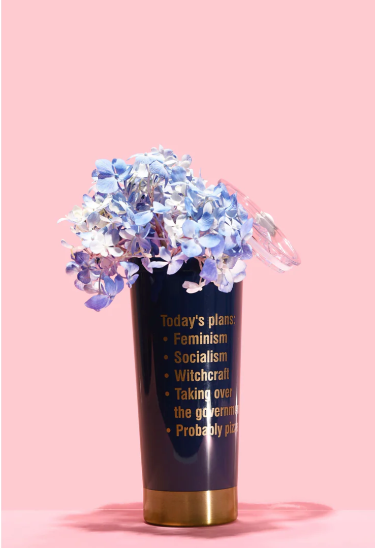 Today's Plans Travel Mug in Navy Blue