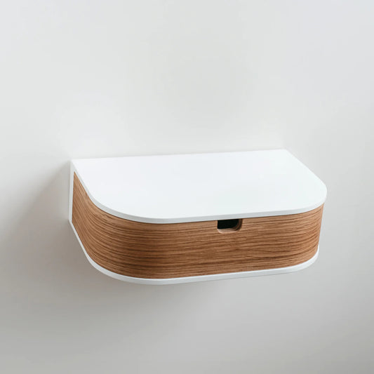 Minimalist Wooden Floating Shelf Drawer, Bedside Table, 4 Colors