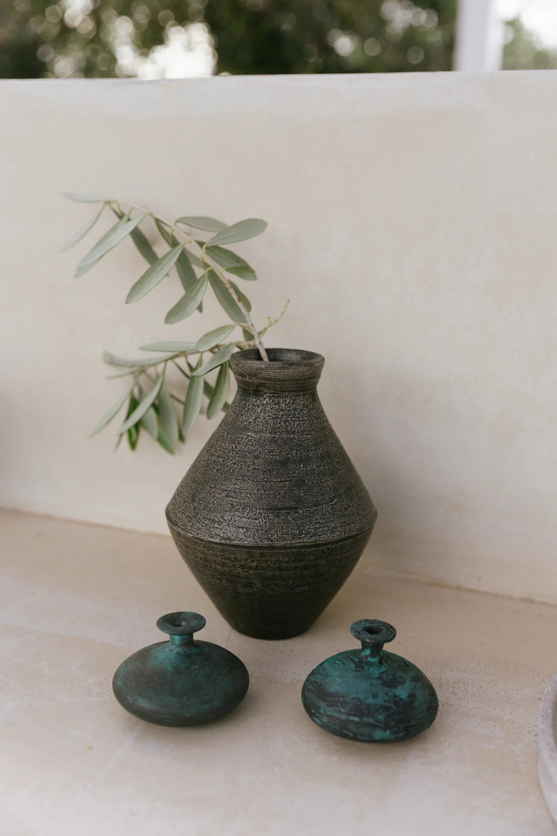 Angular Ceramic Vase, Black