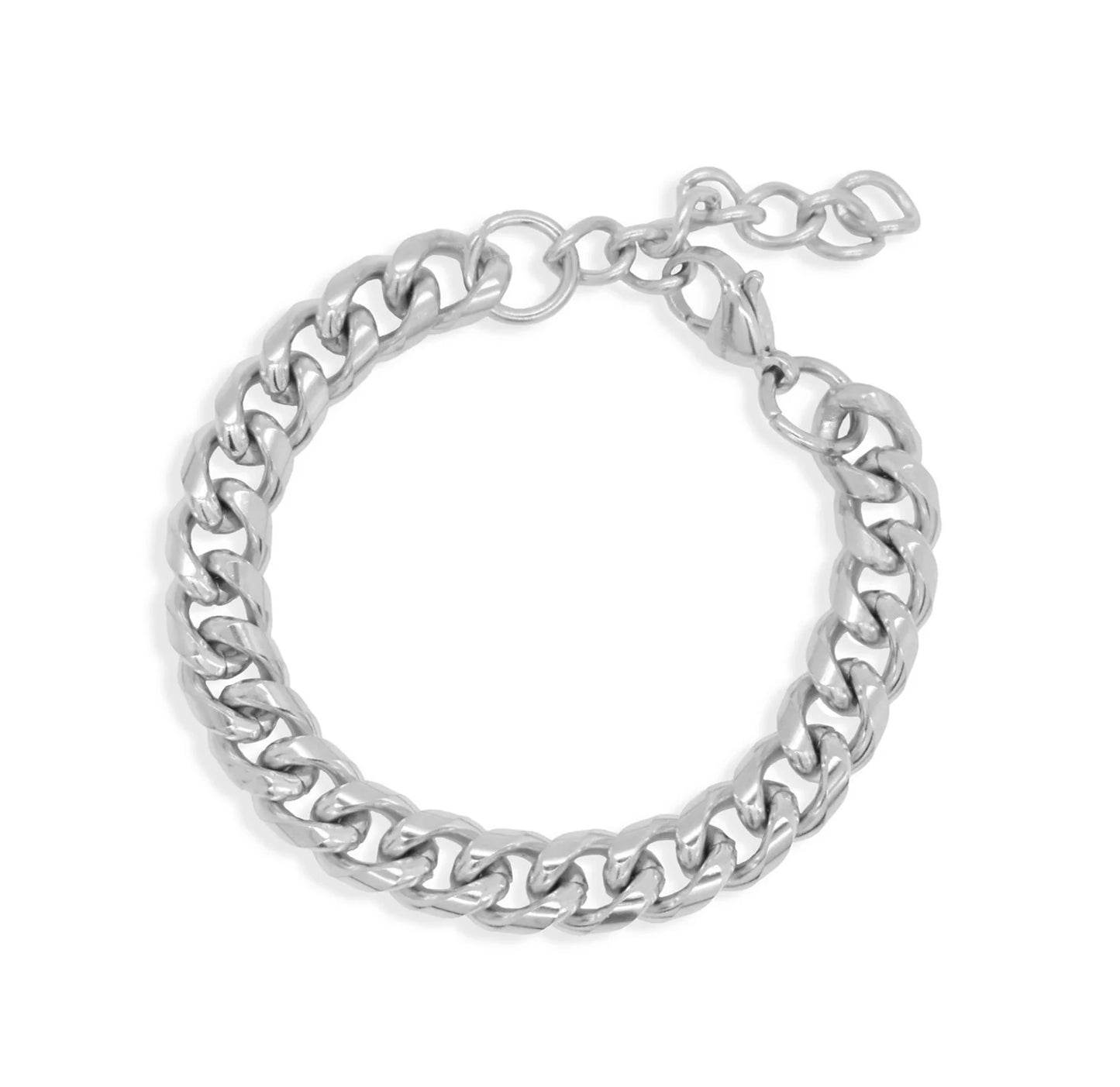 MASON SILVER CURB CHAIN BRACELET
