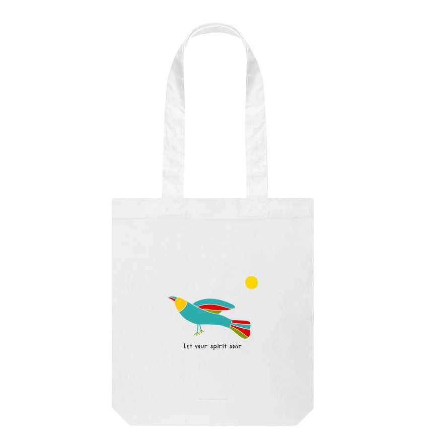 "Let Your Spirit Soar" 100% Organic Cotton Tote Bag W. Bird