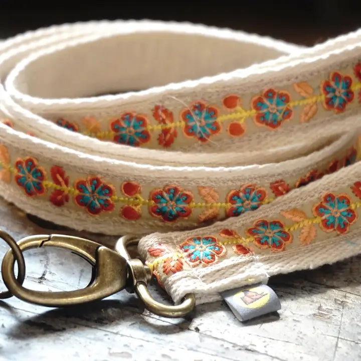 Fine Natural Cotton Collar For Summer with Leash