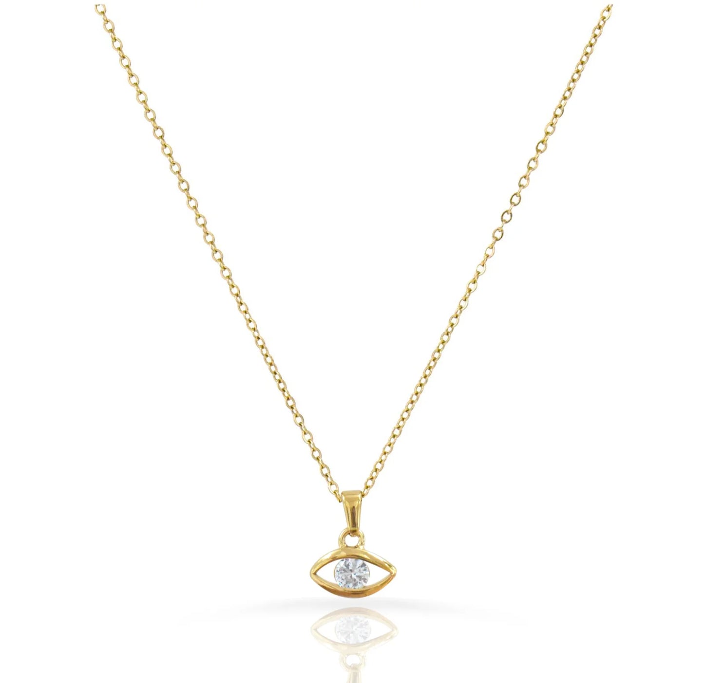 CLARETTE GOLD EVIL EYE PENDANT NECKLACE