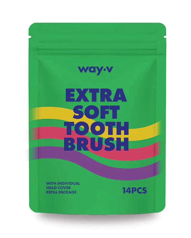 WAY.V Extra Soft Toothbrush Refill - Green 14pcs