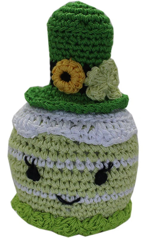 Knit Knacks Organic Cotton Pet, Dog & Cat Toy, "Lucky Lady Leprechaun"