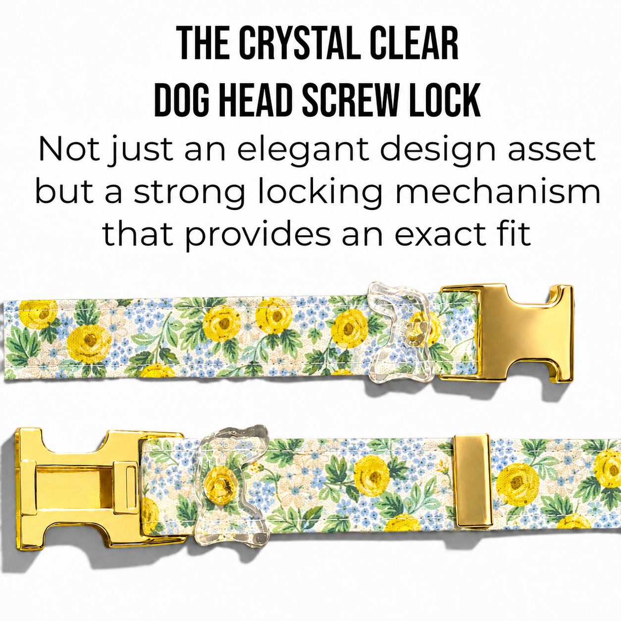 Classic Collar - Yellow Rosebud - Gold Hardware