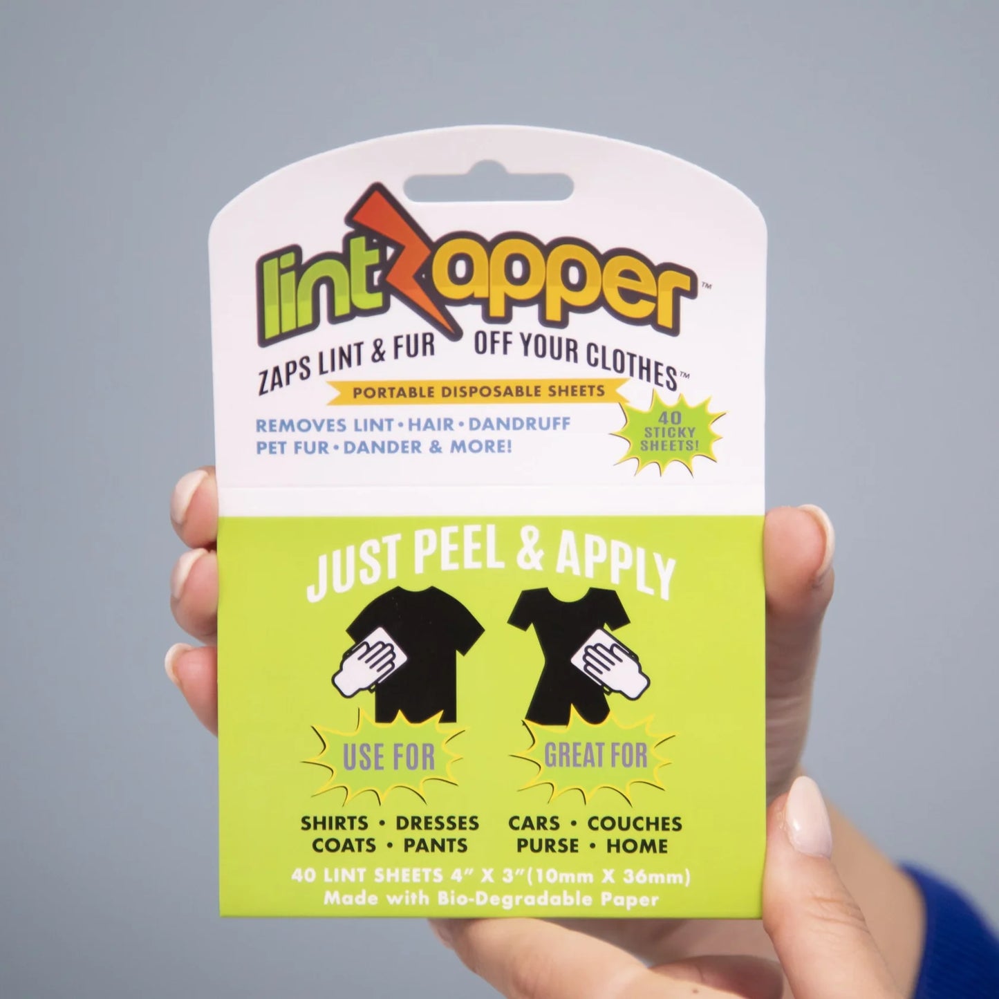 LintZapper Portable Lint Sheets (Box of 24 Total Units)