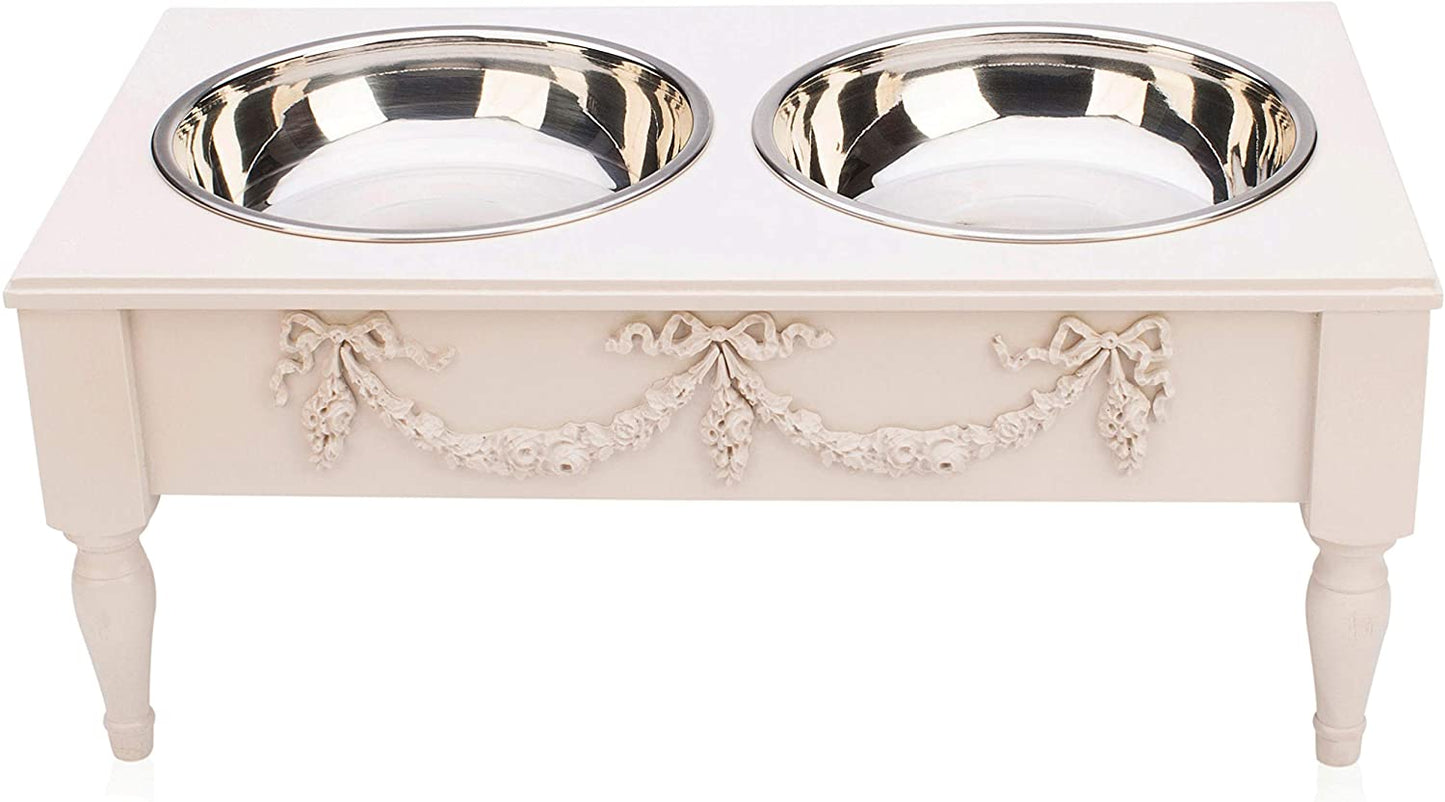 Rose Swag Elevated Pet Bowl / Feeder