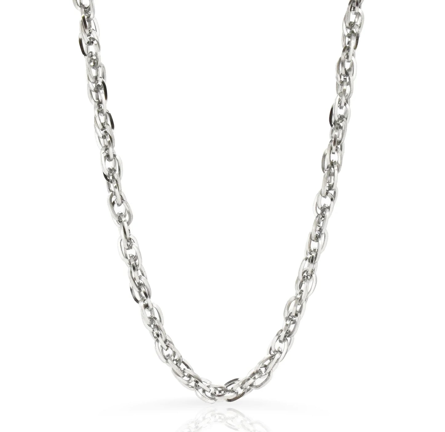 GEMMA SILVER ROPE CHAIN NECKLACE