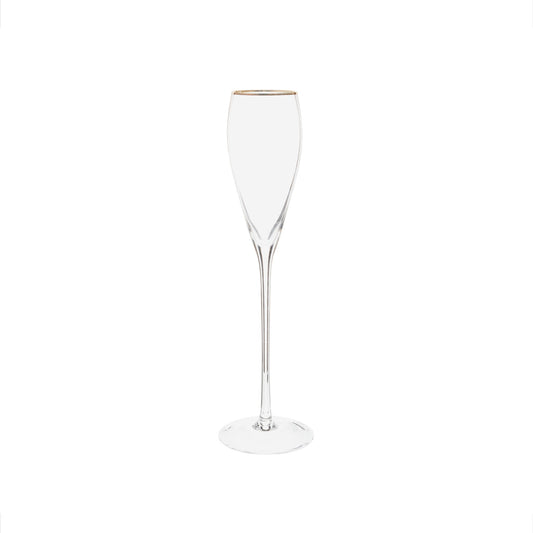 Gold-Rim Tapered Champagne Flutes Set - 8 oz