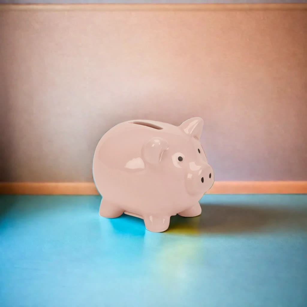 Small Pink Ceramic Pig Bank