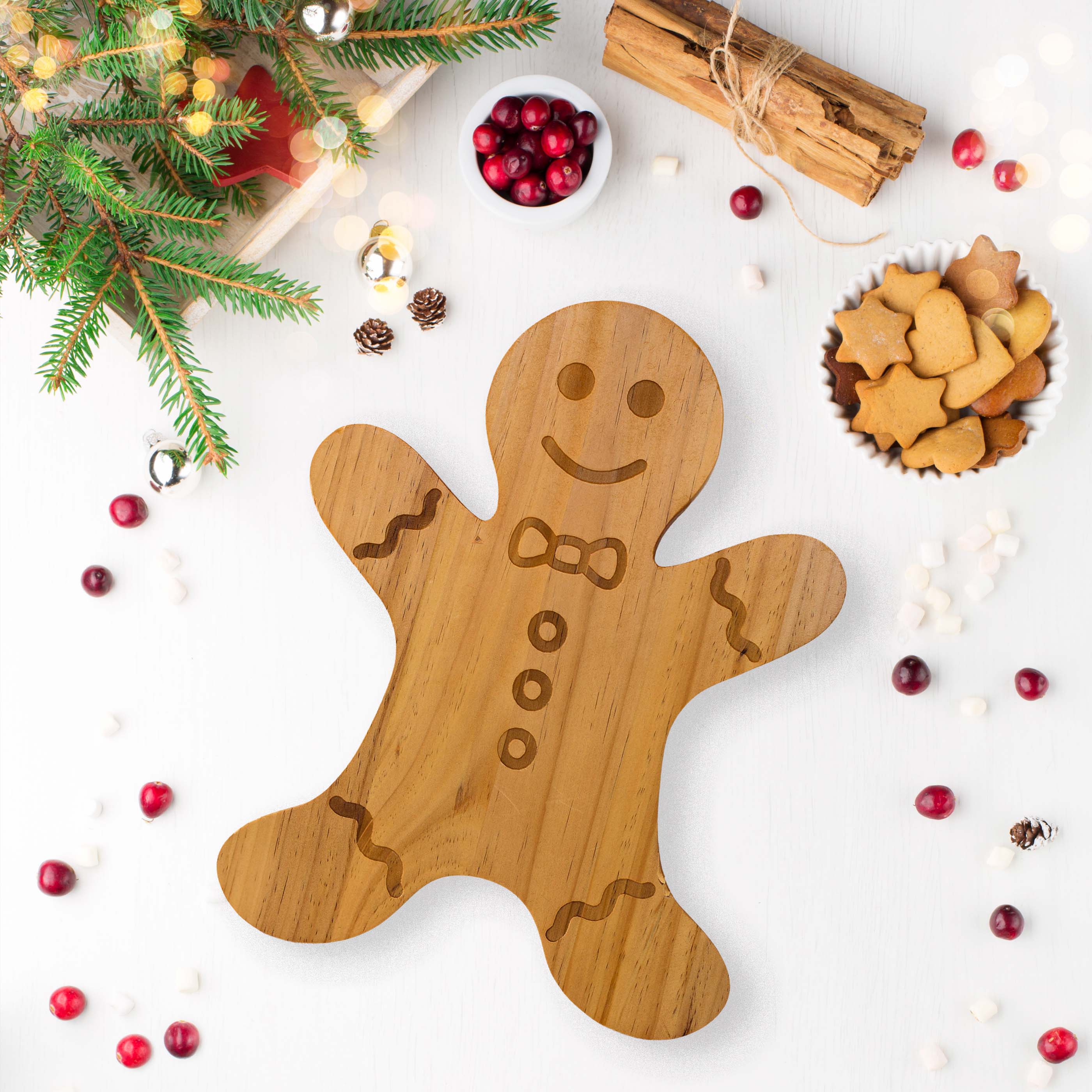 Gingerbread Man Pine Wood Board - 15