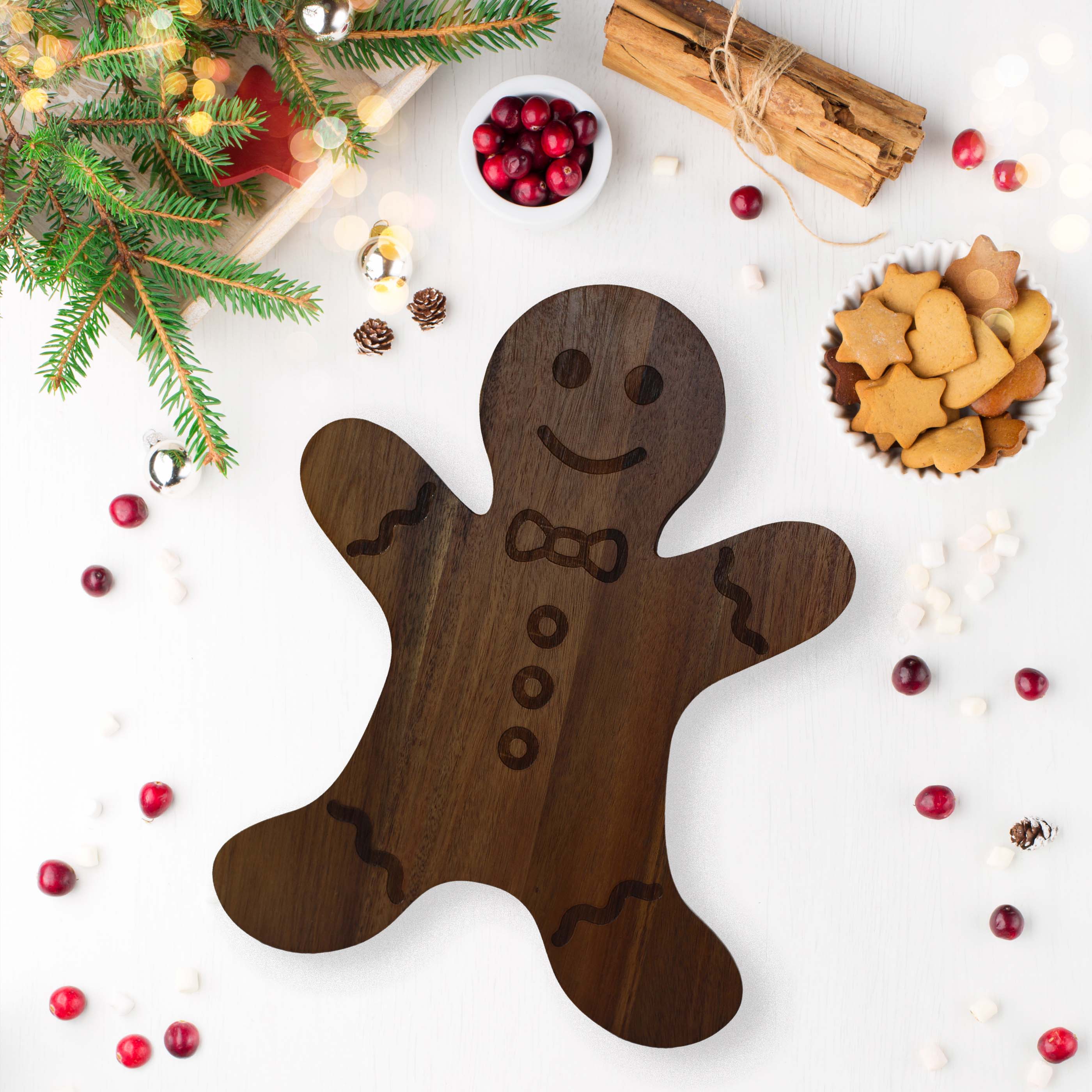 Gingerbread Man Acacia Wood Board - 15