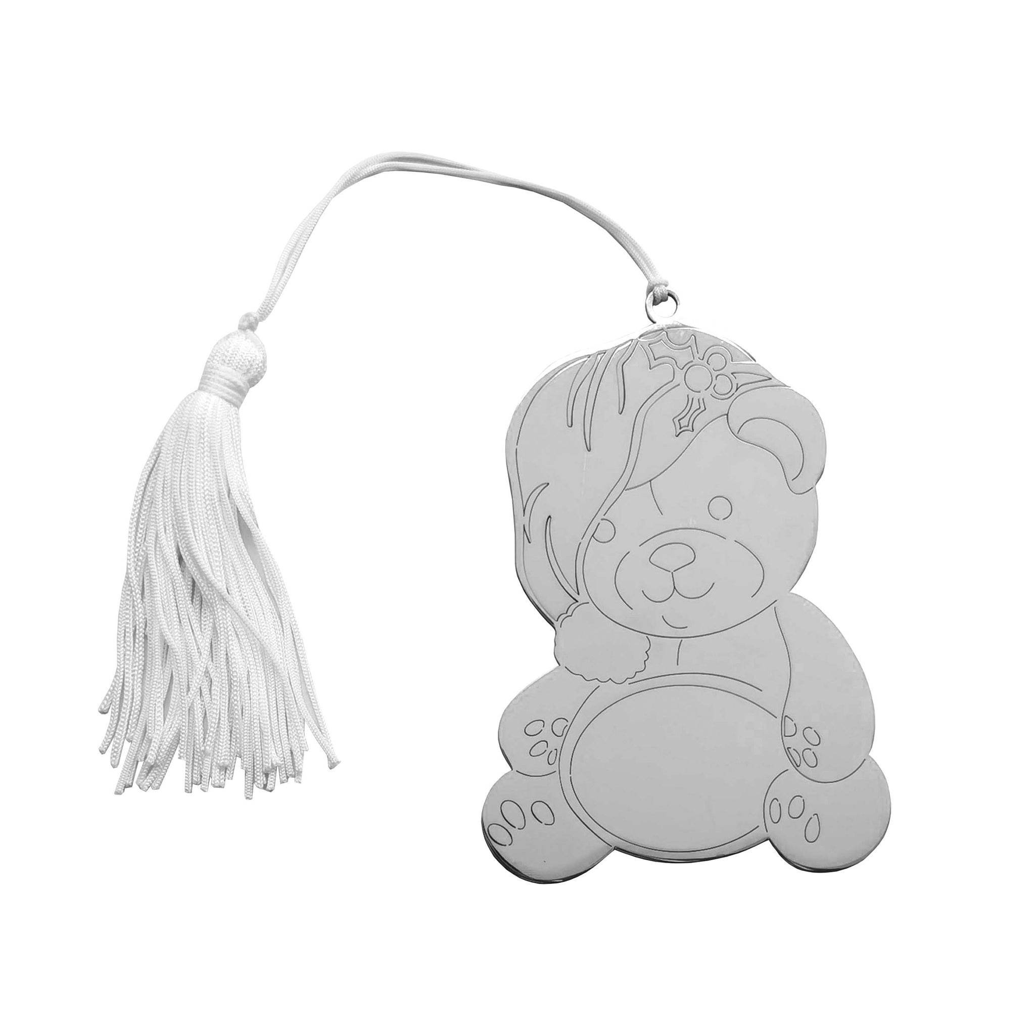 Teddy Bear Ornament with White Tassel